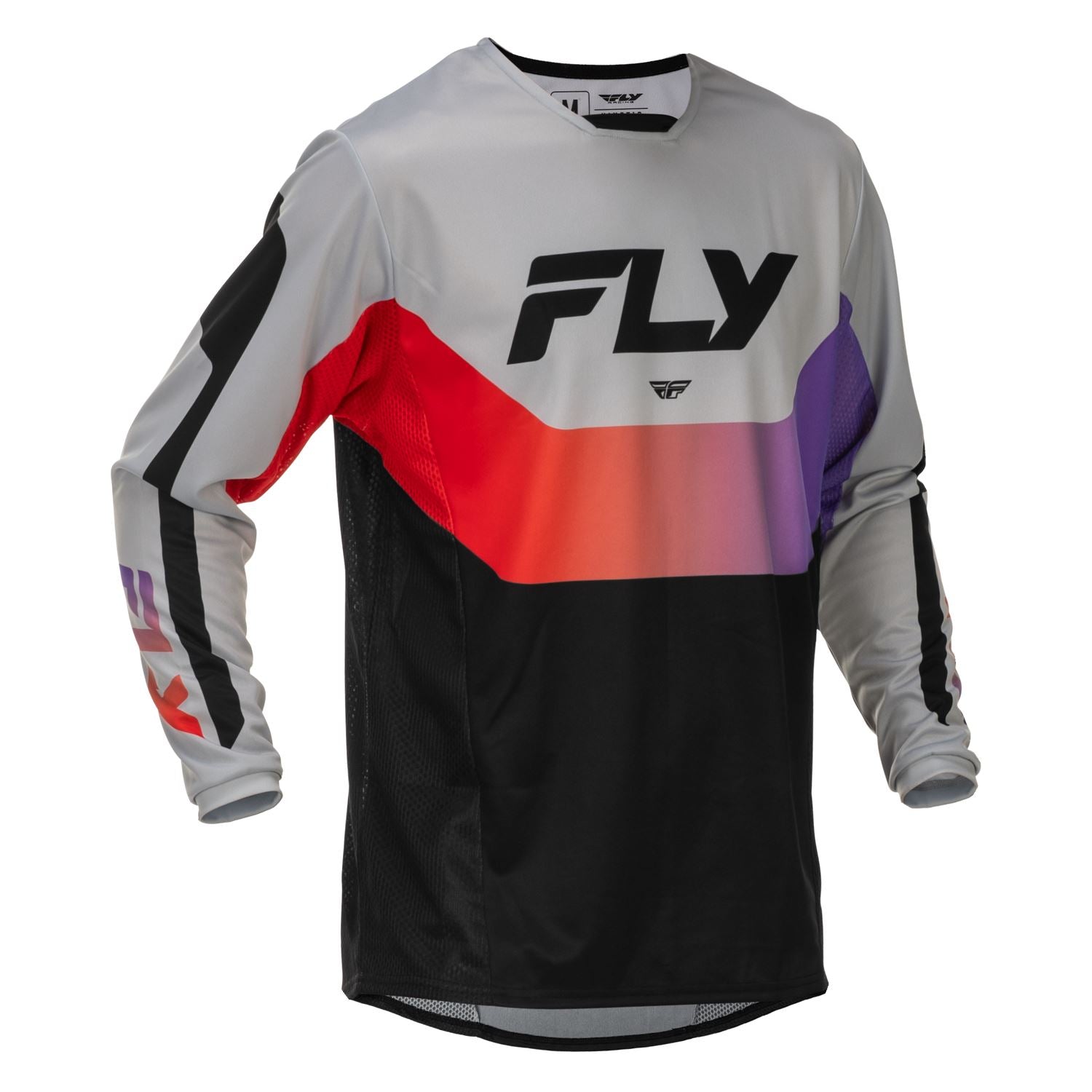 Fly Racing 2026 Motocross Jersey Kinetic Grey Red Purple Black